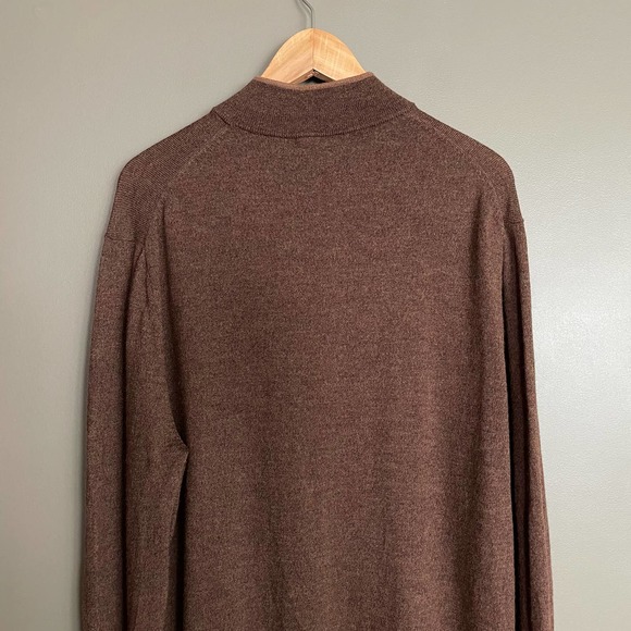 Raffi The Palmer Pullover Wool Sweater Sz XXL Long Sleeve Quarter Zip Mock Neck - Picture 14 of 16